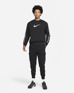  Nike Repeat Taping Polar Sweatshirt - Siyah-DQ1938-010 (BİR BEDEN KÜÇÜK ALMANIZI ÖNERİYORUZ)