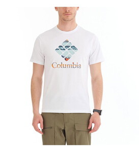 Columbia Stacked Hyper Nature Erkek Beyaz  T-Shirt CS0242-100