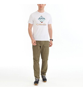  Columbia Stacked Hyper Nature Erkek Beyaz  T-Shirt CS0242-100