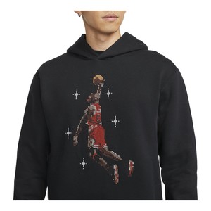  Nike Jordan Essential Graphic Fleece Holiday Pullover Hoodie Erkek Sweatshirt - Siyah DC9713-010