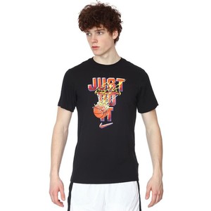  Nike Dri-FIT 'Just Do It' Erkek Siyah Basketbol Tişört DJ1556-010