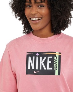  Nike Sportswear Wash Short-Sleeve Kadın Tişört - Pembe-DD1233-675