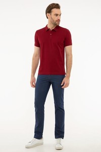  Bordo Slim Fit Basic Polo Yaka T-Shirt