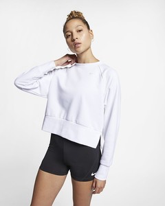  Nike Women's Crew Drı-fıt Kısa Kesim Beyaz Sweatshirt CQ0069-100