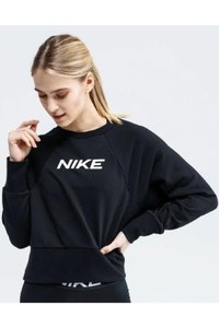  Nike Dri-fit Fleece Loose Fit Geniş Kalıp Siyah Kadın Swaetshirt DB4624-010FS