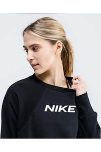  Nike Dri-fit Fleece Loose Fit Geniş Kalıp Siyah Kadın Swaetshirt DB4624-010FS